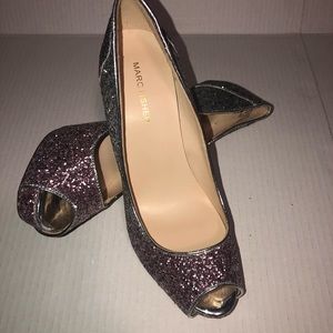Marc Fisher Pink/Silver Glitter Ombre Heels